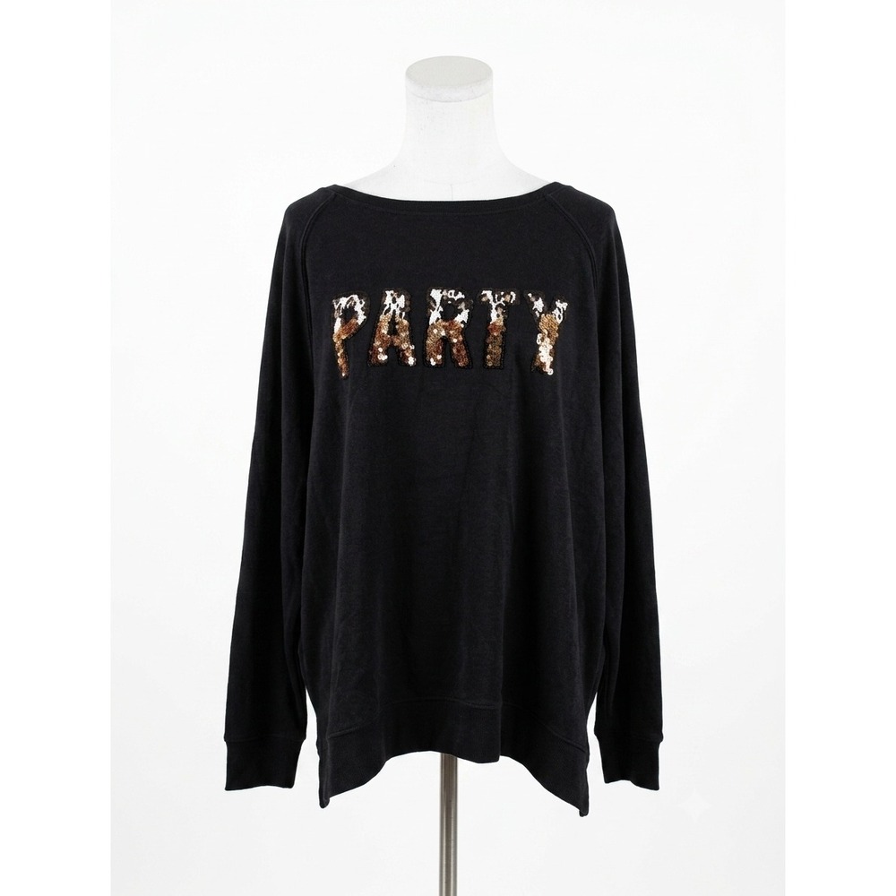 Torrid Plus Size Black Party Gold Sequin Pullover Top Size 3X NWOT